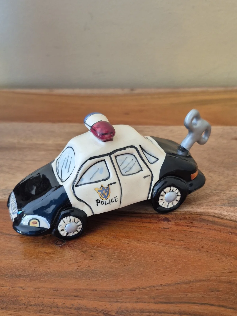 Blue Sky Clayworks Whimsical Ceramic Police Dept. & Car - Heather Goldminc